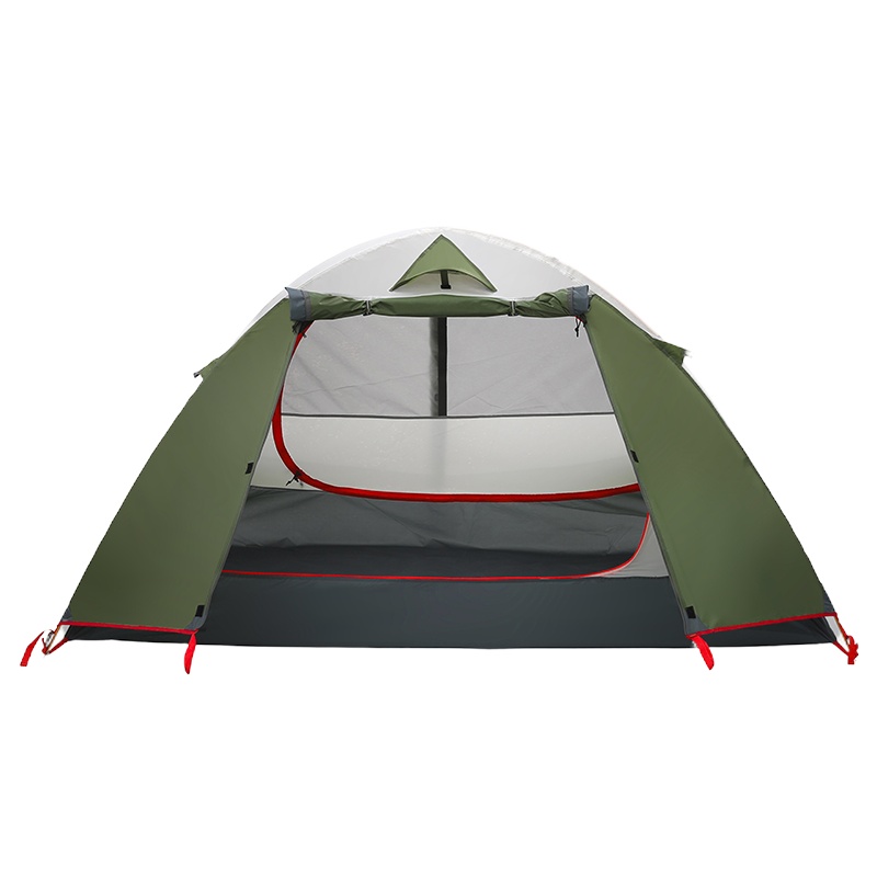 徽羚羊 帐篷 户外双人双层野营帐篷2人铝杆手搭防雨露营帐篷骑行徒步旅游帐篷探险登山帐篷 铝杆 8号军绿