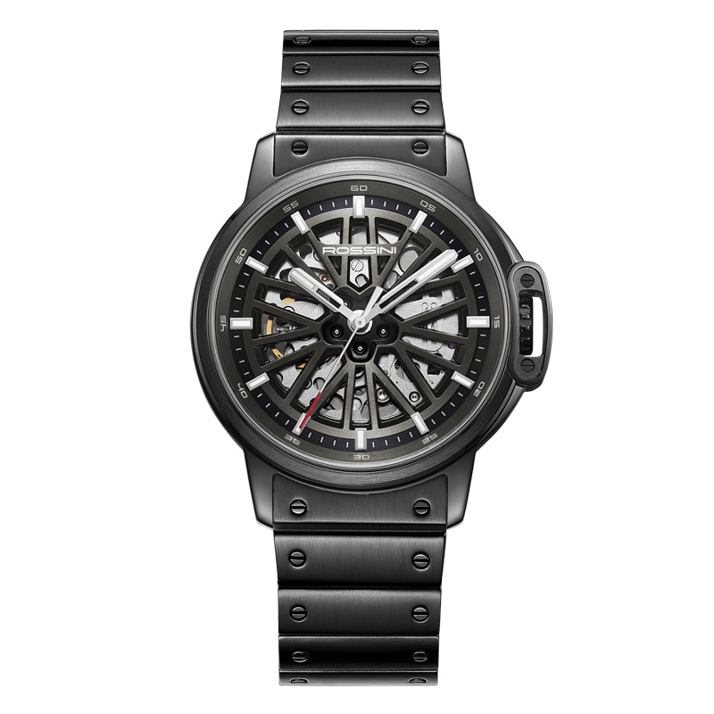 罗西尼(Rossini)手表男全镂空黑魔王轮毂男士机械表男520999