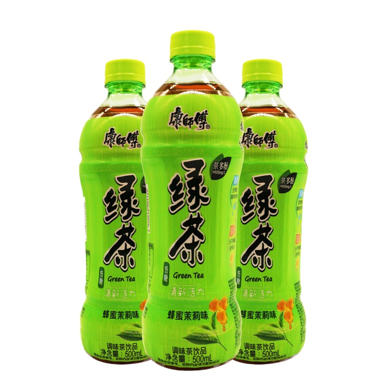 康师傅绿茶蜂蜜茉莉味低糖 500ml*15瓶装整箱茶饮料 清新活力 调味茶饮品 夏季饮品