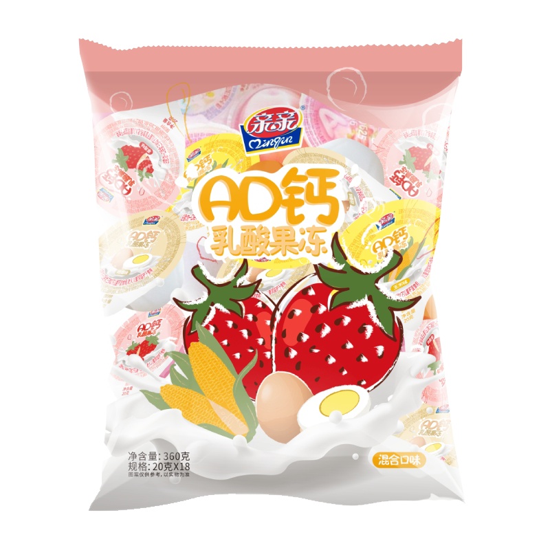 亲亲 果冻 果冻布丁AD钙乳酸果味360g(休闲零食)