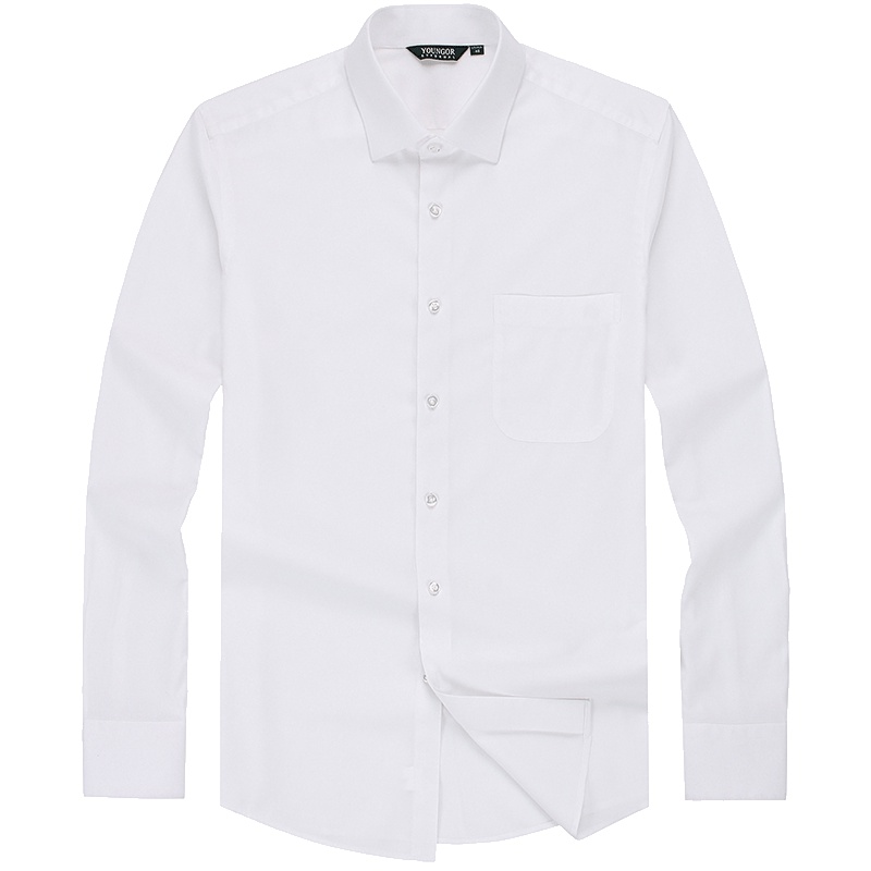 Youngor/雅戈尔秋季新品男士商务正装白色DP免烫长袖衬衫001BBA