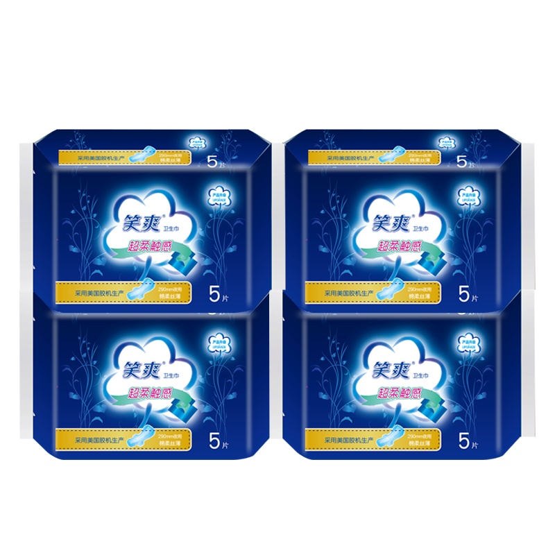 笑爽卫生巾棉柔丝薄夜用290mm5片4包组合装