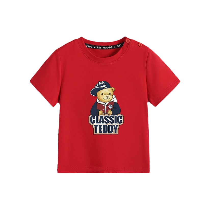 精典泰迪儿童短袖T恤2021夏季新款男童半袖女童洋气上衣