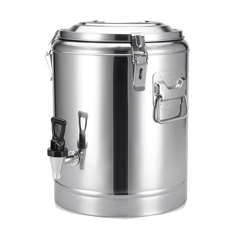 得力保温桶50L不锈钢商用奶茶桶大容量粥桶汤桶带水龙头