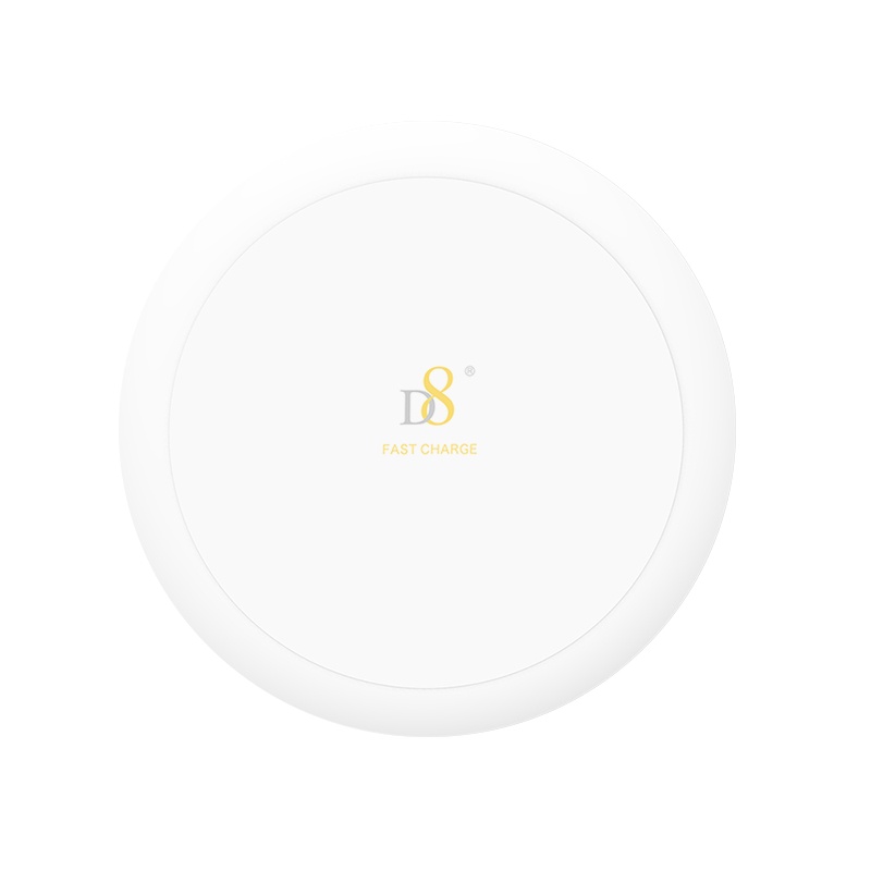 D8苹果12/X无线充电器 Qi无线快充头通用QC2.0安卓手机USB充电底座支持iPhone12promax 白色