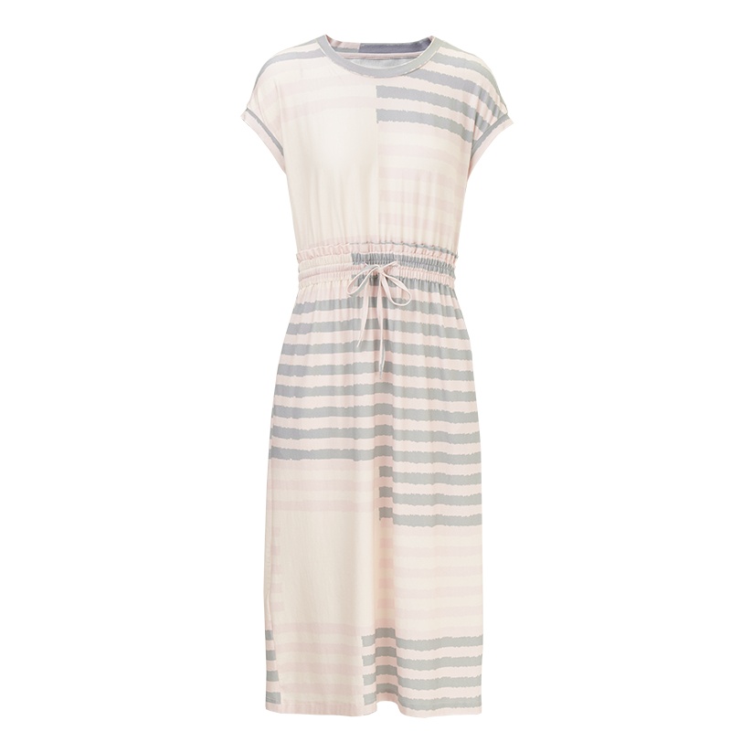 鄂尔多斯1980春夏圆领印花女连衣裙