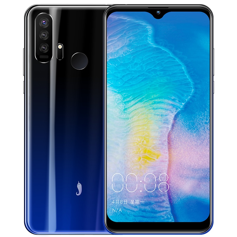 小辣椒 红辣椒8X 6GB+64GB 渐变黑 6.2英寸水滴屏 微信8开 老人手机 人脸识别 全网通4G 智能手机