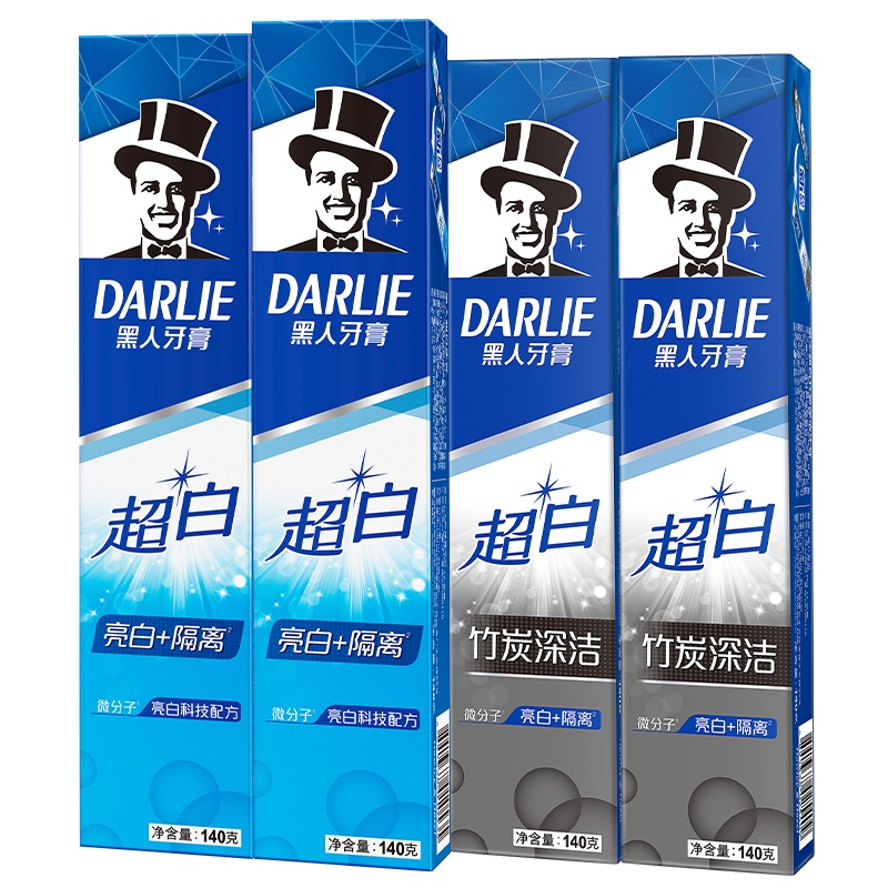 DARLIE好来(原黑人)超白茶倍健牙膏组合套装四只装共560g