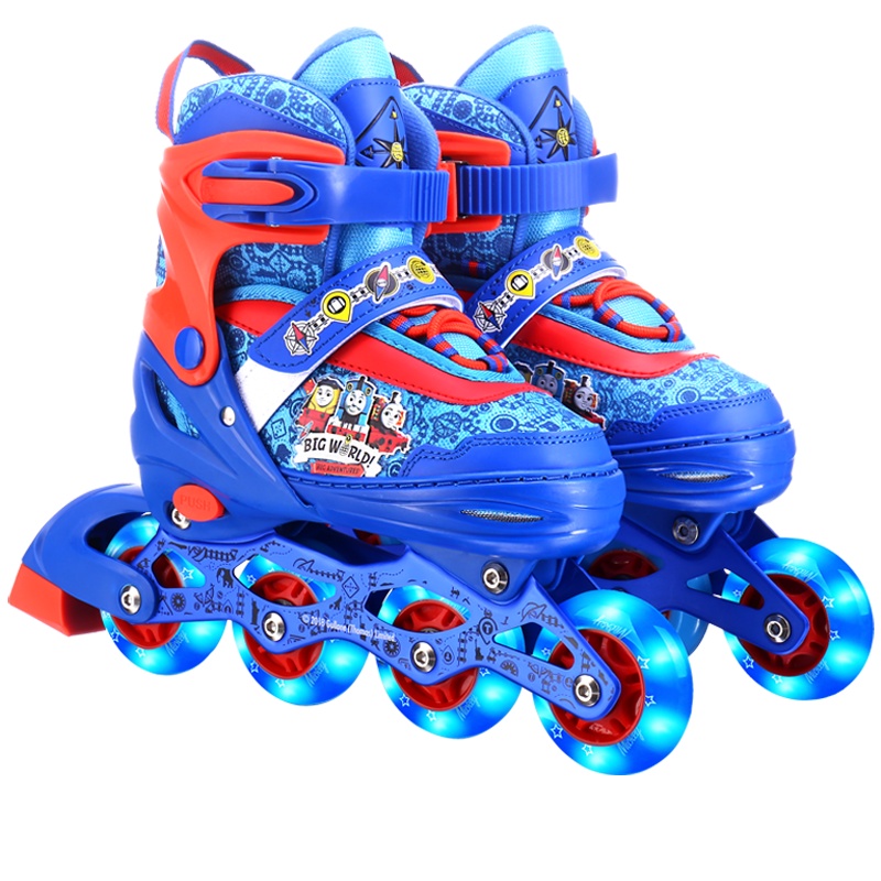 托马斯&朋友(Thomas&Friends)溜冰鞋儿童3岁6男童初学者可调节小孩轮滑旱冰滑冰鞋直排轮