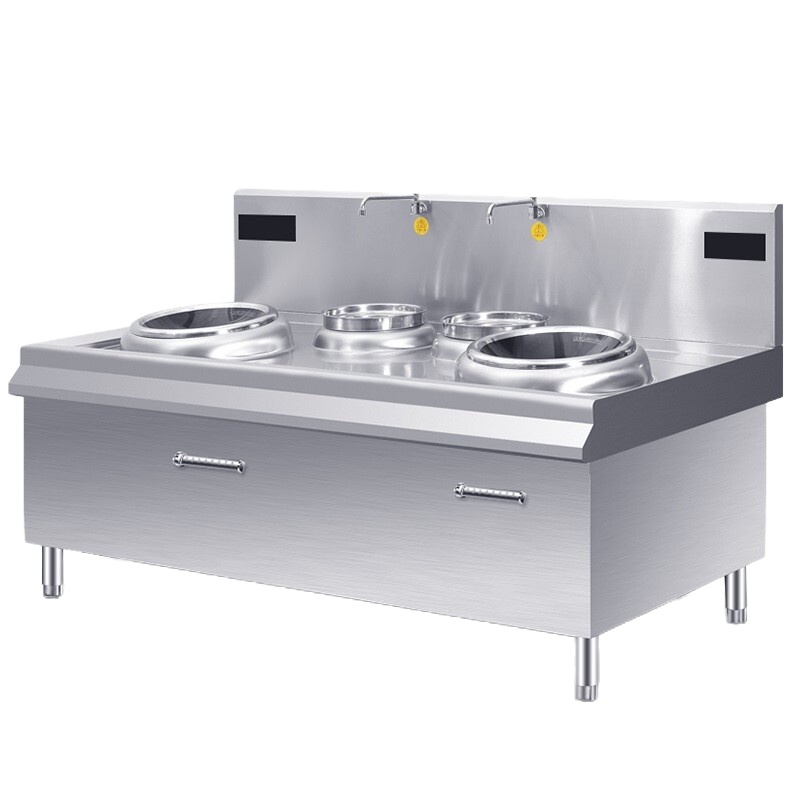 德玛仕(DEMASHI)大功率商用电磁炉 大锅灶台学校食堂HW-SXC15D-01双头双尾小炒锅15kw*2(304)