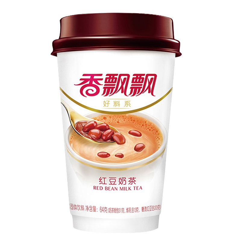 香飘飘红豆奶茶64g 6杯装净含量384g早餐下午茶代餐牛奶冲饮奶茶非礼盒装
