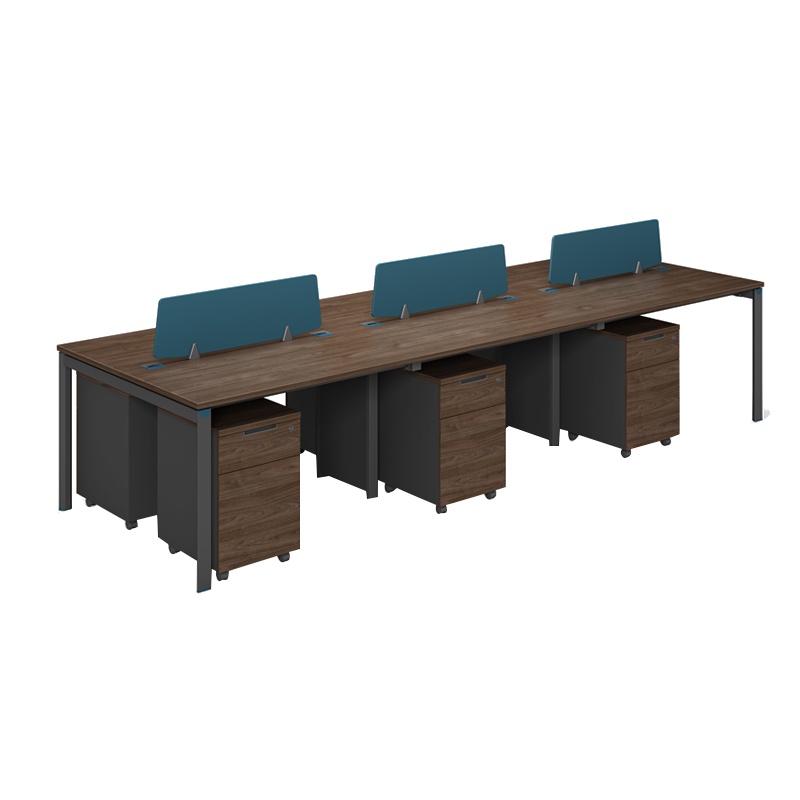 匡大 钢木办公桌组合六人位屏风桌3.6米职员桌