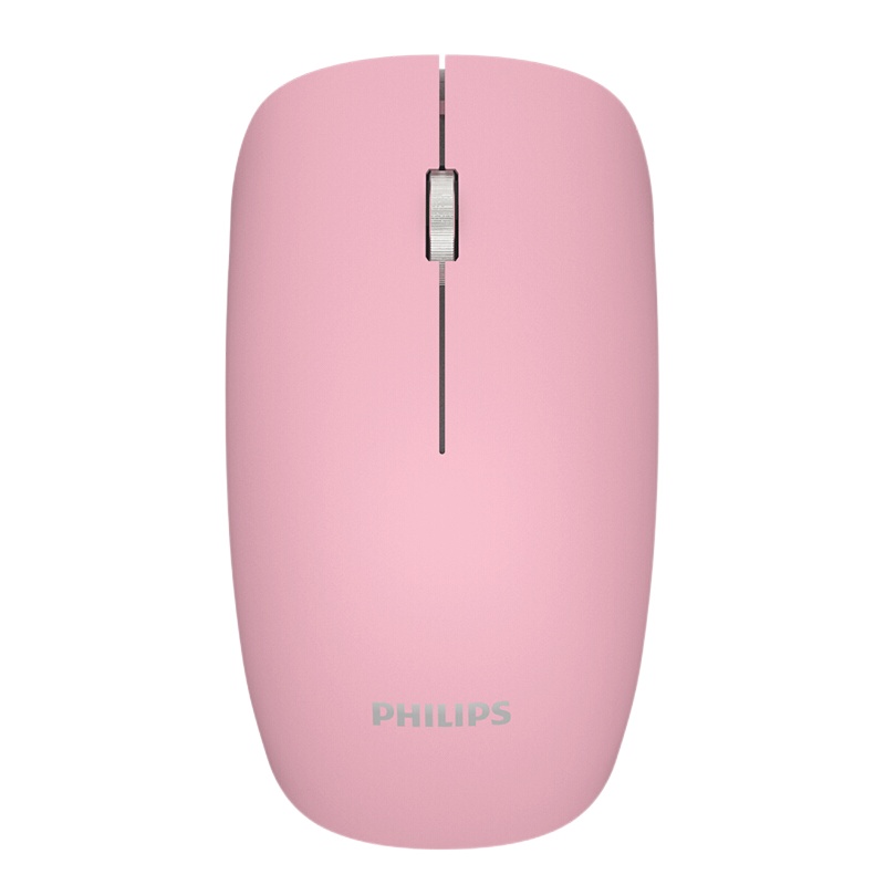 飞利浦 PHILIPS SPK7424PSC 鼠标 无线蓝牙 办公鼠标 静音鼠标 充电鼠标 金属滚轮 粉色1600dpi