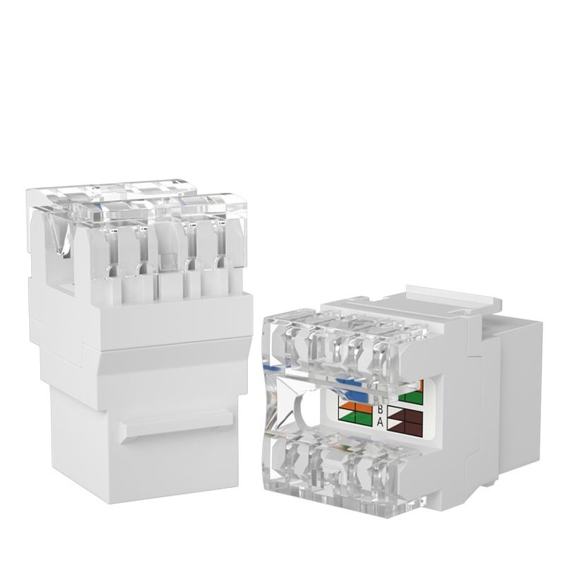 千天(QANTOP)超六类网络模块CAT6打线网线面板模块RJ45水晶头母座电脑网口插座连接头10个QT-MK030