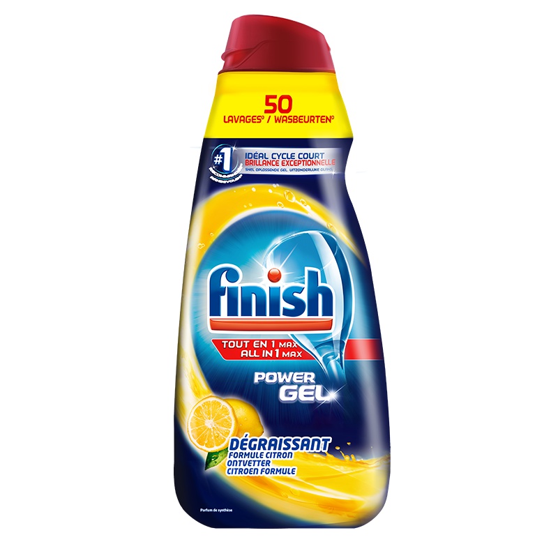 Finish 光亮碗碟 洗碗机专用洗涤液1升柠檬 油污清洁剂