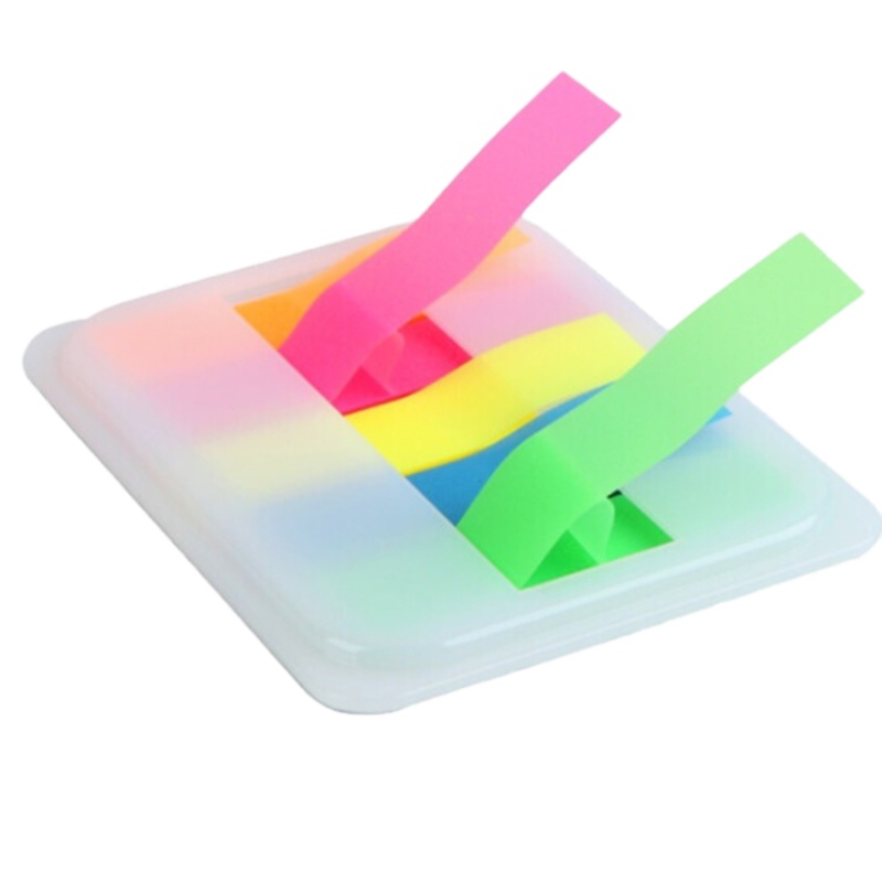 齐心5色荧光便签条便利贴指示标签贴条百事贴便签纸易事贴