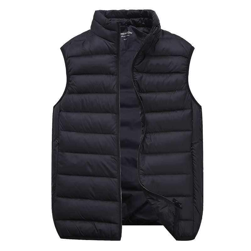 千仞岗秋冬新品轻薄修身立领羽绒服男冬装羽绒立领纯色马甲