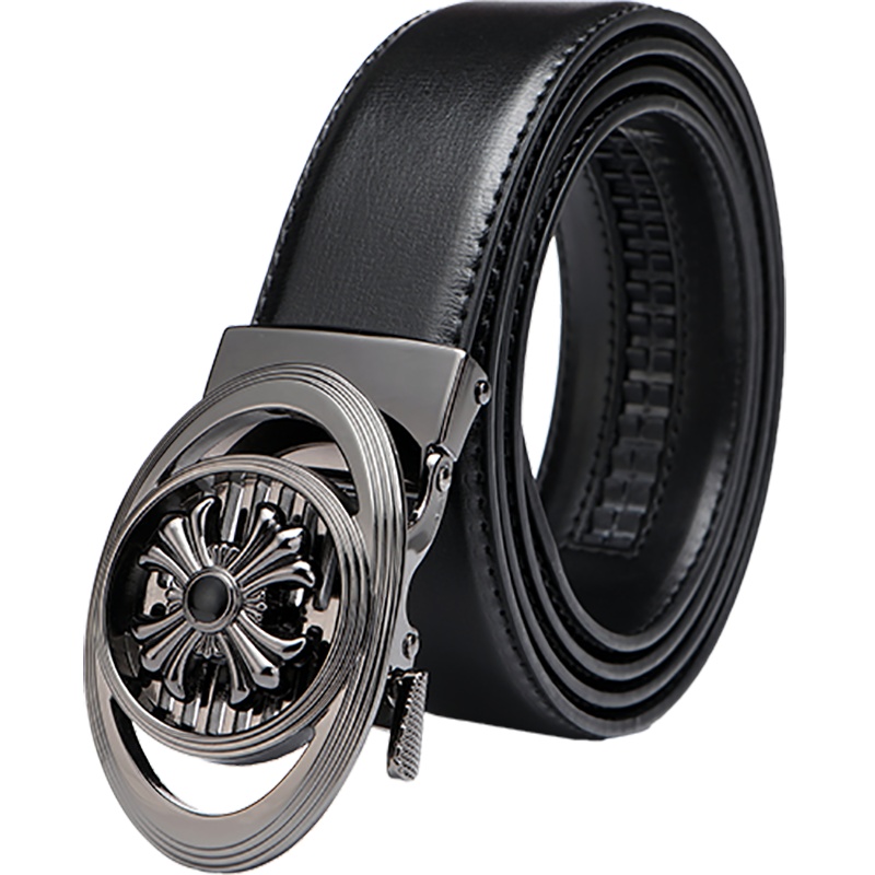 七匹狼(SEPTWOLVES)男士皮带自动扣旋转扣时尚腰带休闲裤带男真皮裤腰带 时来运转系列新年新款 精美礼盒送礼优选