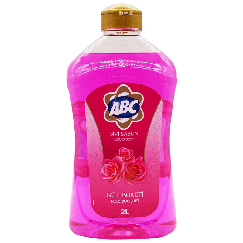 ABC 玫瑰香高浓度多功能液体皂洗衣液2000g 土耳其进口洗衣液玫瑰香皂液去污去渍洗衣液