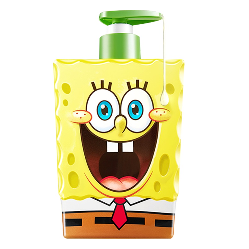 海绵宝宝沐浴露让宝宝爱上洗澡橄榄优护三合一沐浴露400ml*2瓶装