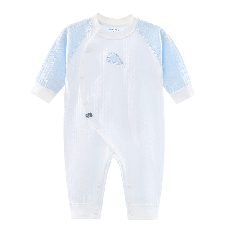 Aengbay 婴儿衣服春秋装外出八个月宝宝纯棉连体衣男哈衣女爬服春秋