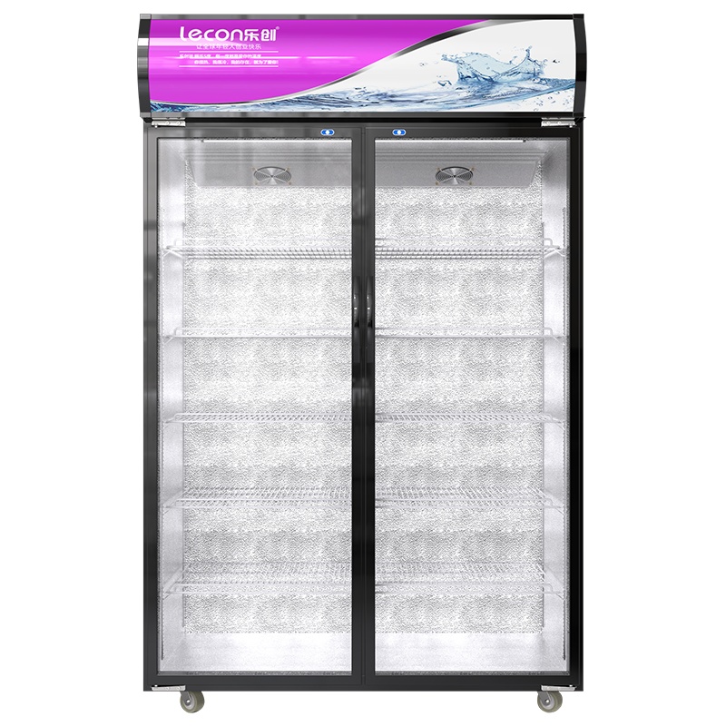 乐创(lecon) 商用展示柜 LC-ZSG03 双门饮料柜 超市便利店啤酒饮料冷藏柜饮料陈列柜 风冷上机组800L
