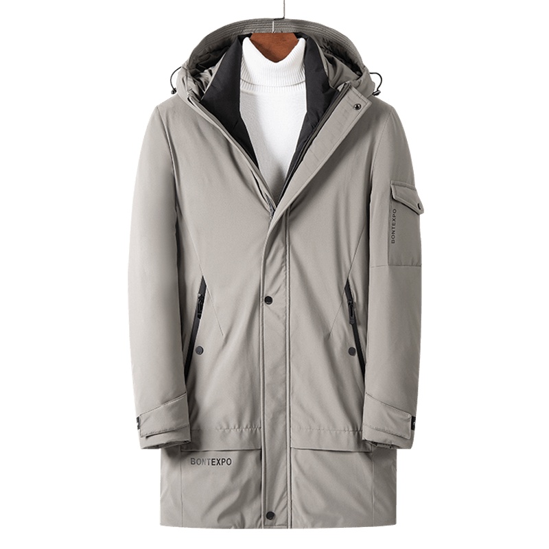 雅鹿男装冬季新款中长款连帽保暖商务休闲男士羽绒服14409989