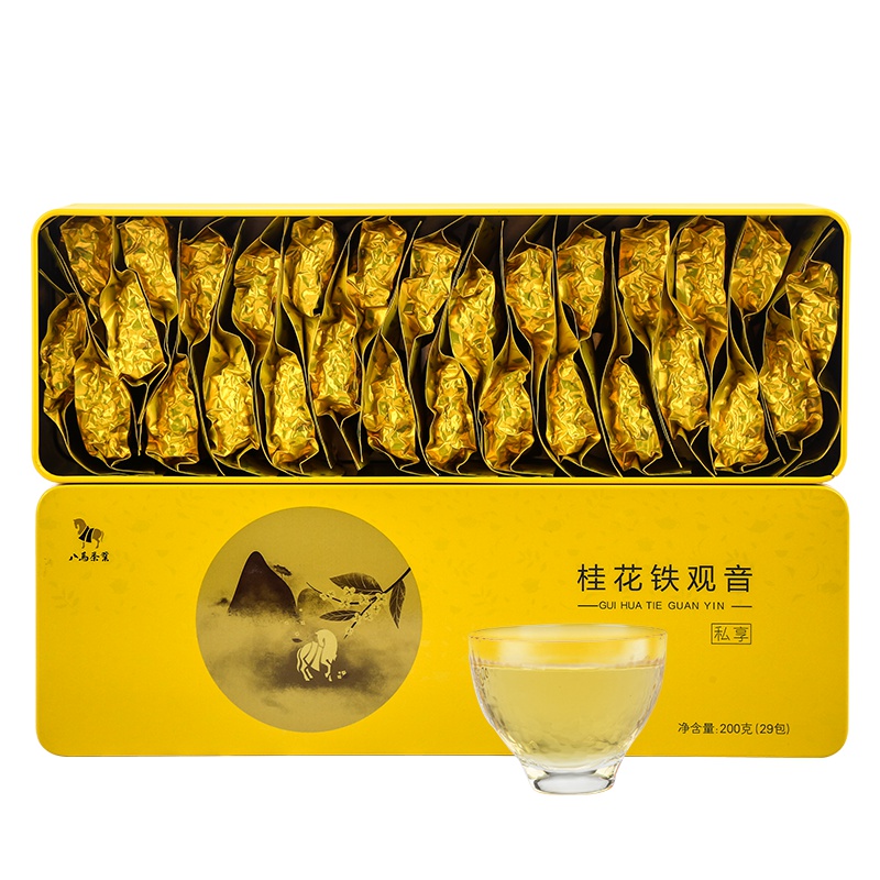 八马茶叶 私享安溪原产桂花铁观音清香型乌龙茶新茶 盒装200克
