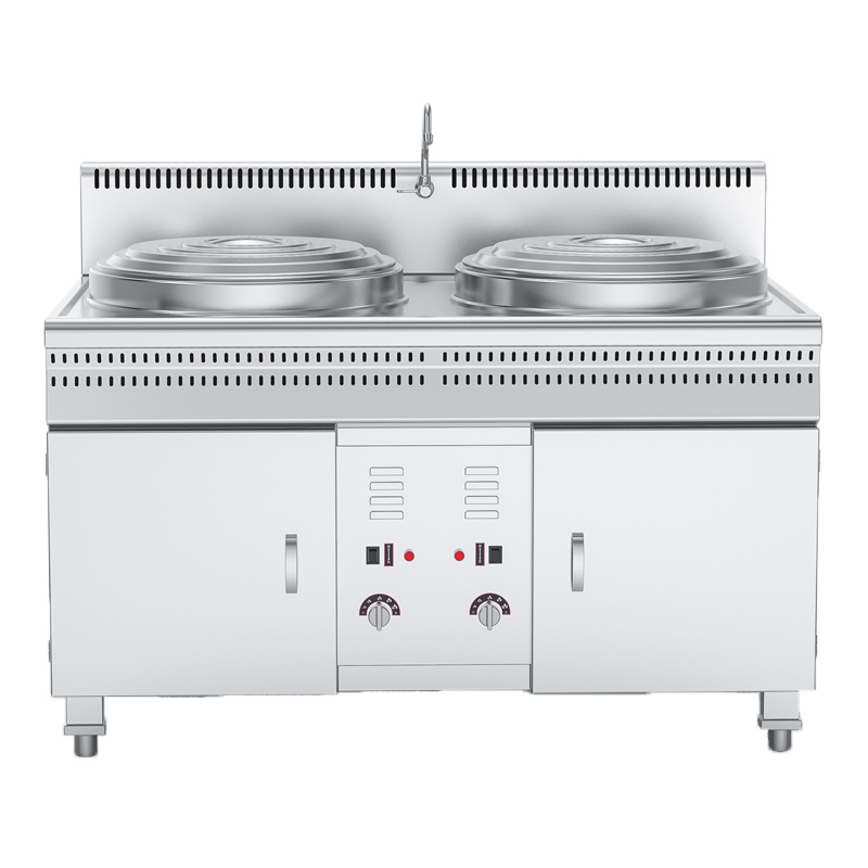 乐创(lecon)商用煮面炉 不锈钢双头燃气方形汤粉炉 LC-J-SKZ50