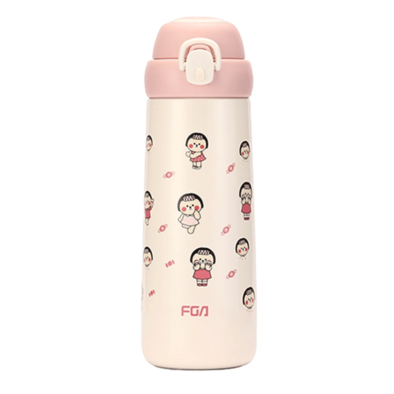 富光(FGA)保温杯女高颜值吸管水杯ins便携儿童可爱学生316不锈钢杯子