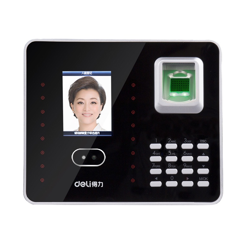 得力(deli) YC 人脸考勤机3749指纹式打卡机面部刷脸识别指纹机签到机