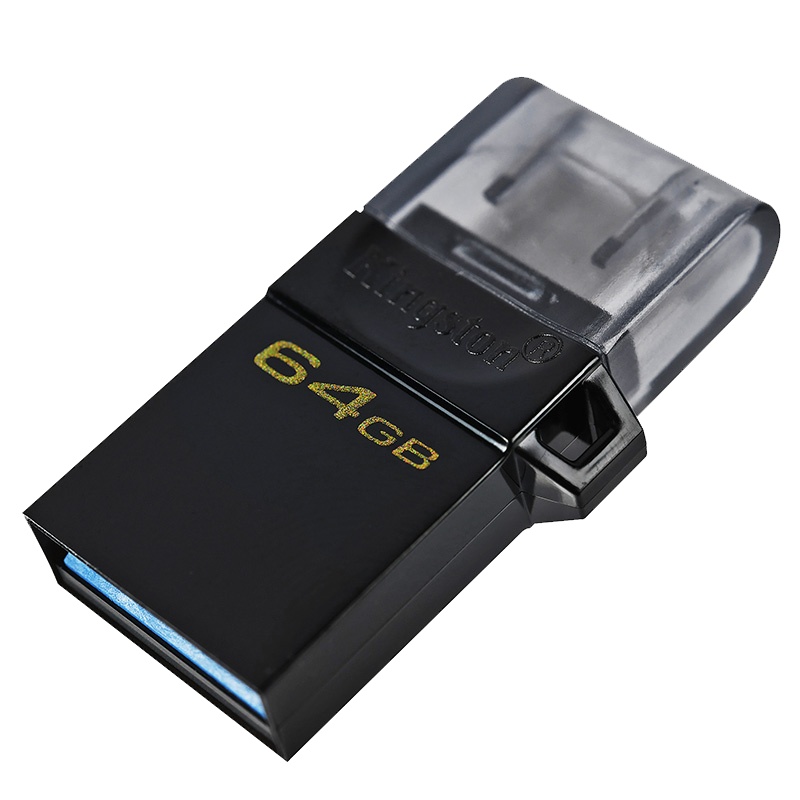 金士顿(Kingston)64GB手机U盘OTG高速USB3.2优盘DTDUO3G2黑色 双接口设计microUSB接口