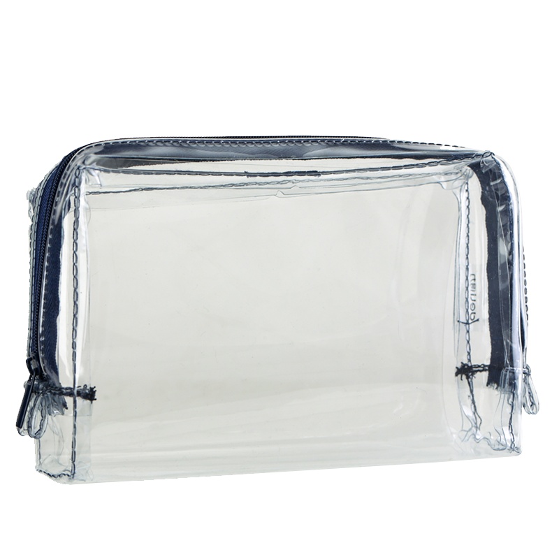 得力deli66875透明笔袋大容量学生用连中三元男女考试笔袋简约文具盒铅笔盒小学生文具高中生收纳袋[苏宁自营]