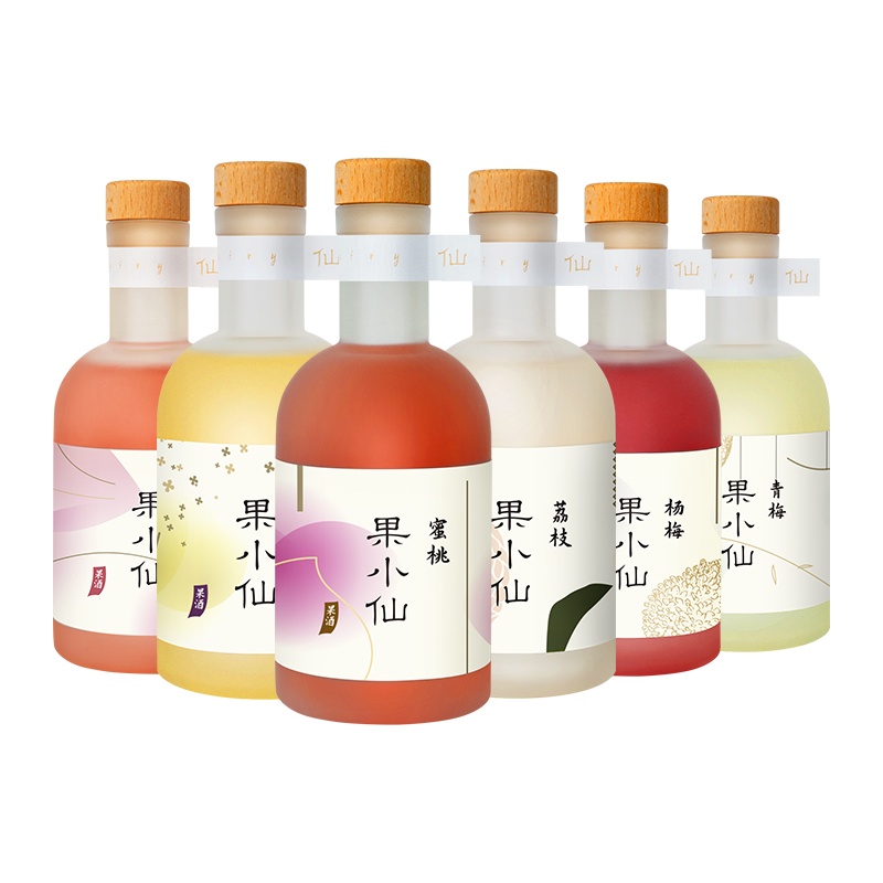 慕拉果小仙果酒礼盒装少女甜型甜酒低度青梅杨梅桂花桃花酒水果荔枝酒 6瓶装 200ml/瓶