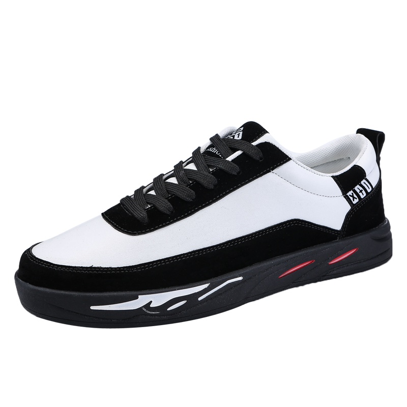 艾汇颜鞋子男拼色百搭夏季休闲鞋韩版潮流男鞋黑白ins板鞋男青少年学院风运动鞋男