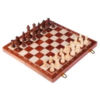 木质磁性国际象棋儿童成人套装折叠棋盘桌面游戏智扣西洋棋 (精品)国际象棋[胡桃木MDF款 39CM]