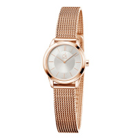 CK卡文克莱（CalvinKlein）手表白盘米兰编织钢表带石英女表 玫瑰金白盘小号