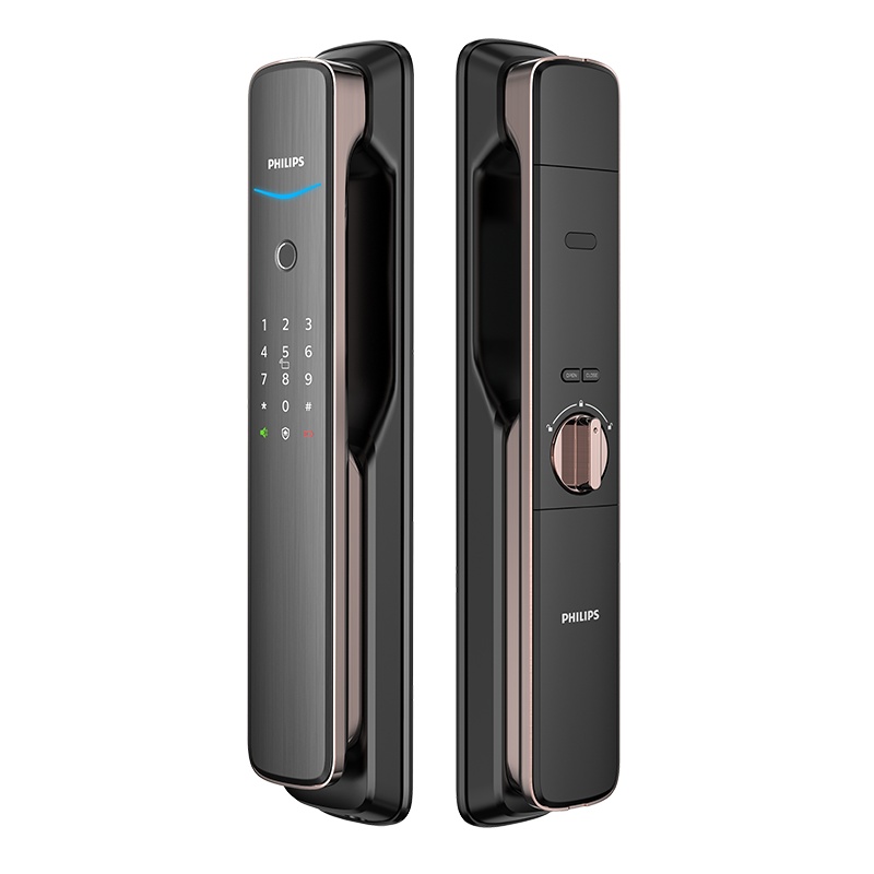 飞利浦(PHILIPS)DDL705E 智能锁全自动指纹锁家用推拉密码锁 APP远程智控防盗门电子锁 红古铜
