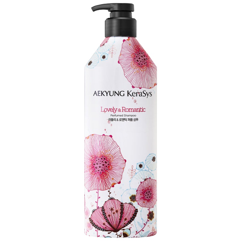爱敬kerasys 可爱浪漫 粉色洗发水 600ml 改善毛躁 控油蓬松