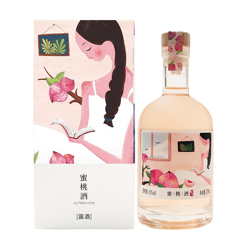 通明山 桃韵 露酒 蜜桃口味 果酒 8度375mL度 单瓶装
