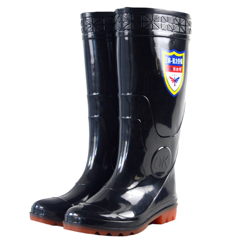 男士高筒黑色防水劳工雨鞋工地水靴防滑耐磨劳保鞋户外钓鱼雨靴