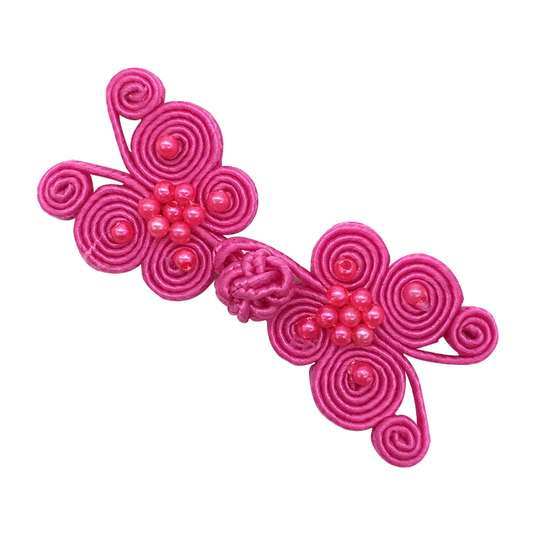 苏斯 盘扣手工旗袍盘扣民族风唐装蝴蝶轮加珠时尚童装纱裙子领口请帖礼盒纯手工喜帖纽扣辅料 浅黄