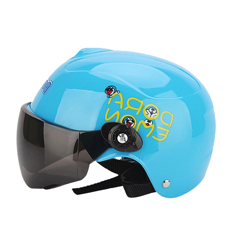 迈古(MG)[蓝色太空人-茶色短镜]儿童夏季头盔男女电动车小孩宝宝可爱夏季安全帽