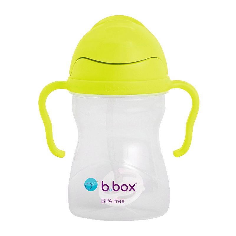 澳洲b.box儿童吸管杯重力球水杯宝宝学饮杯带手柄防漏带刻度 新版第三代NEW 荧光绿