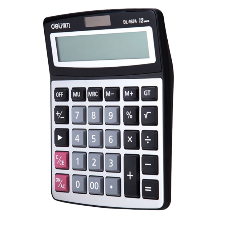 得力(deli)1674 财务办公透明按键桌面计算器 Plus版20.3*15.8*4.1cm