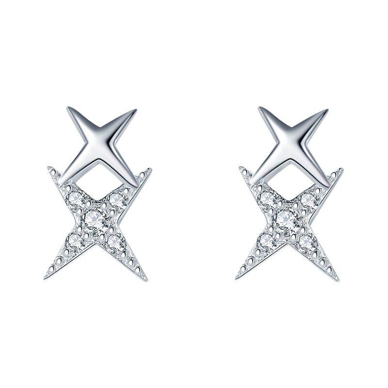 DTOTO S925纯银耳饰女韩国气质简约时尚百搭 小清新星星ins耳钉
