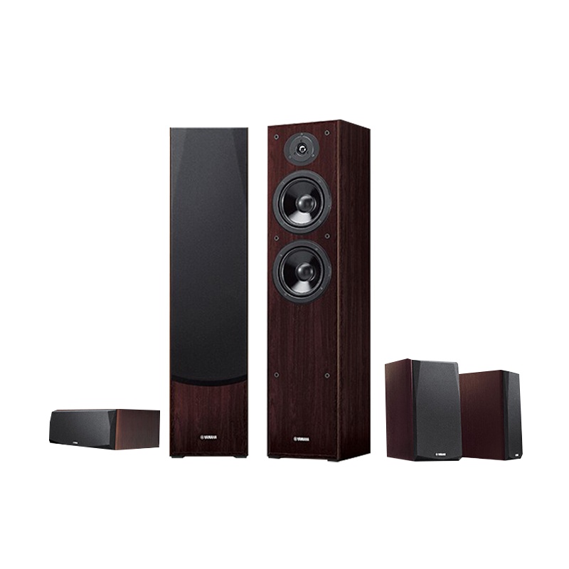 雅马哈(YAMAHA)NS-F51+NS-P51 音响 音箱 家庭影院 5声道(主箱+中置+环绕)落地式五件套装胡桃木色