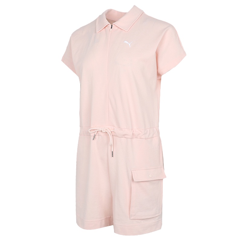 彪马女装连体衣2021夏季新款连衣裤短袖抽绳短裤运动服532849