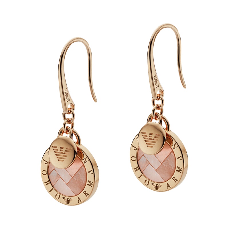 Emporio Armani 阿玛尼女士耳钉时尚玫瑰金女士925银耳坠银质饰品耳环EG3376221