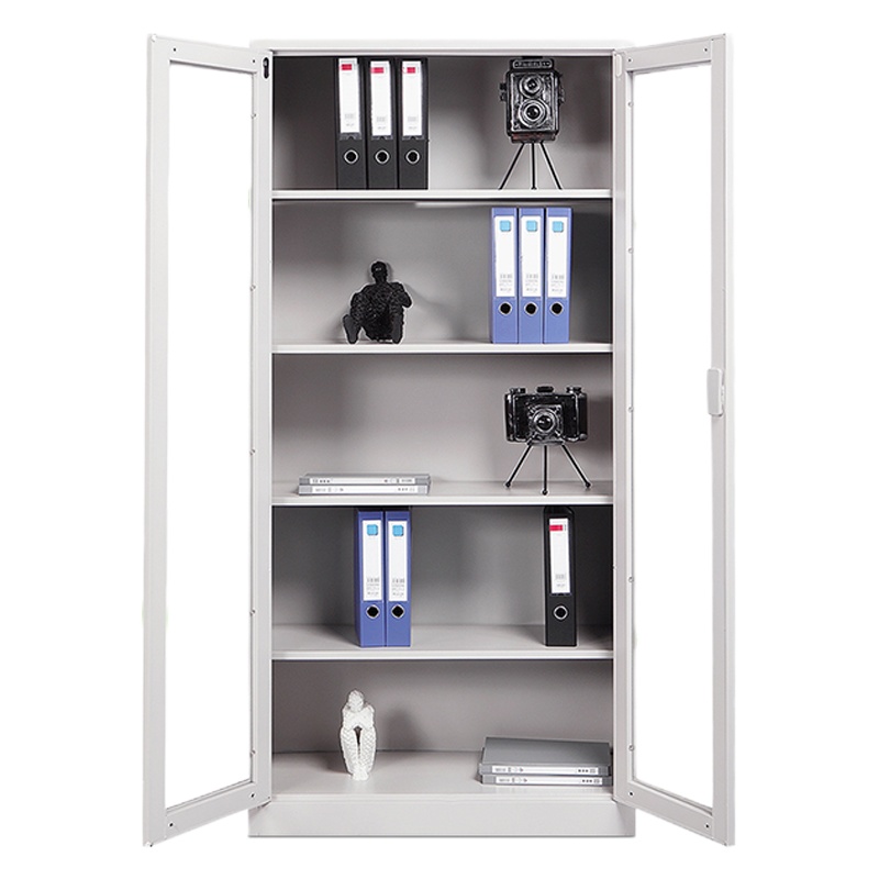 欧宝美文件柜钢制铁皮资料档案储存柜通玻柜 H1800*W 850*D 390